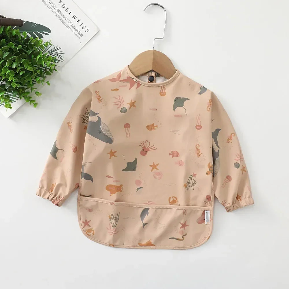 bavoir_manches_longues_imperm_able_mer_rose - Minibrave